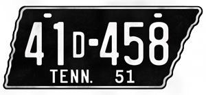 Antique Tennessee License Plate BLACK Vintage Replica TN Auto Tag