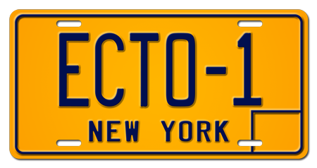 ghostbuster ecto 1 license plate