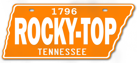 Rocky Top Tennessee VOLS License Plate